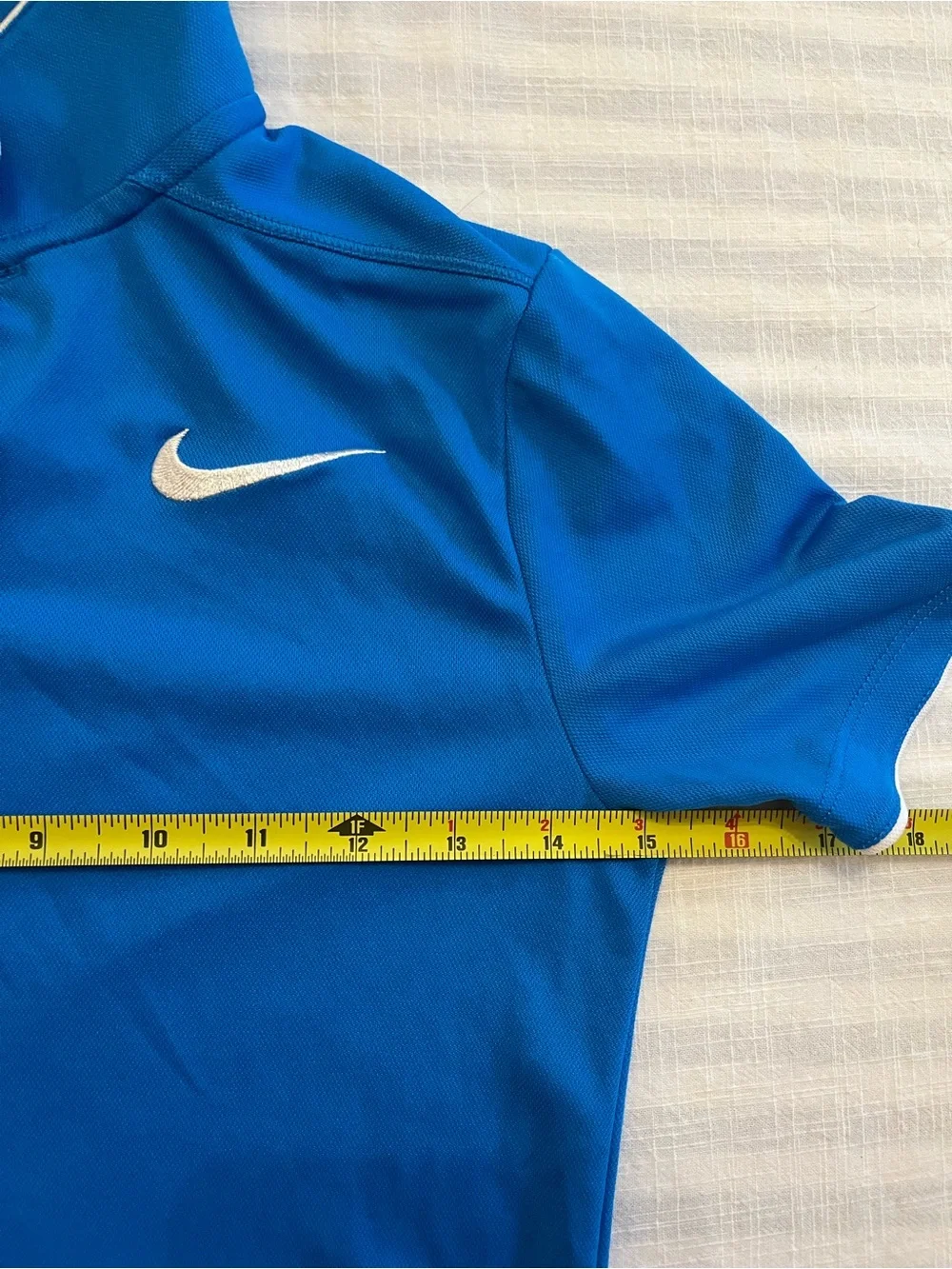 Kids Nike Light Blue Dri-FIT Polo with White Trim